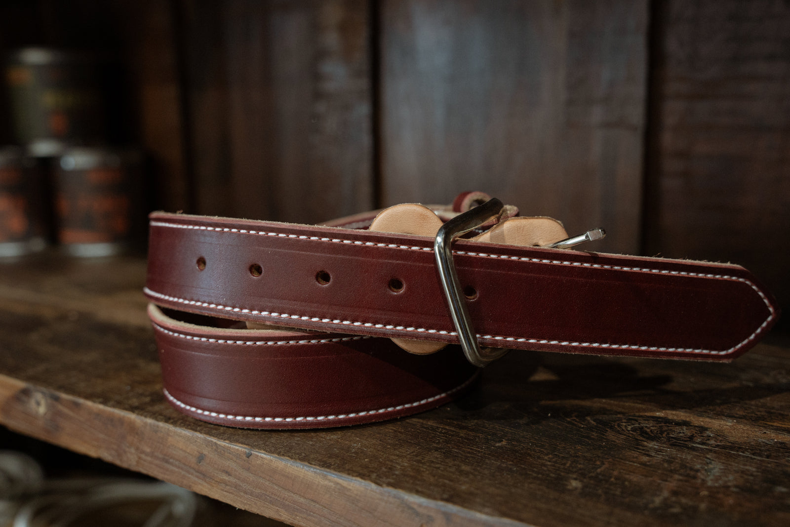Burgundy Latigo Belt